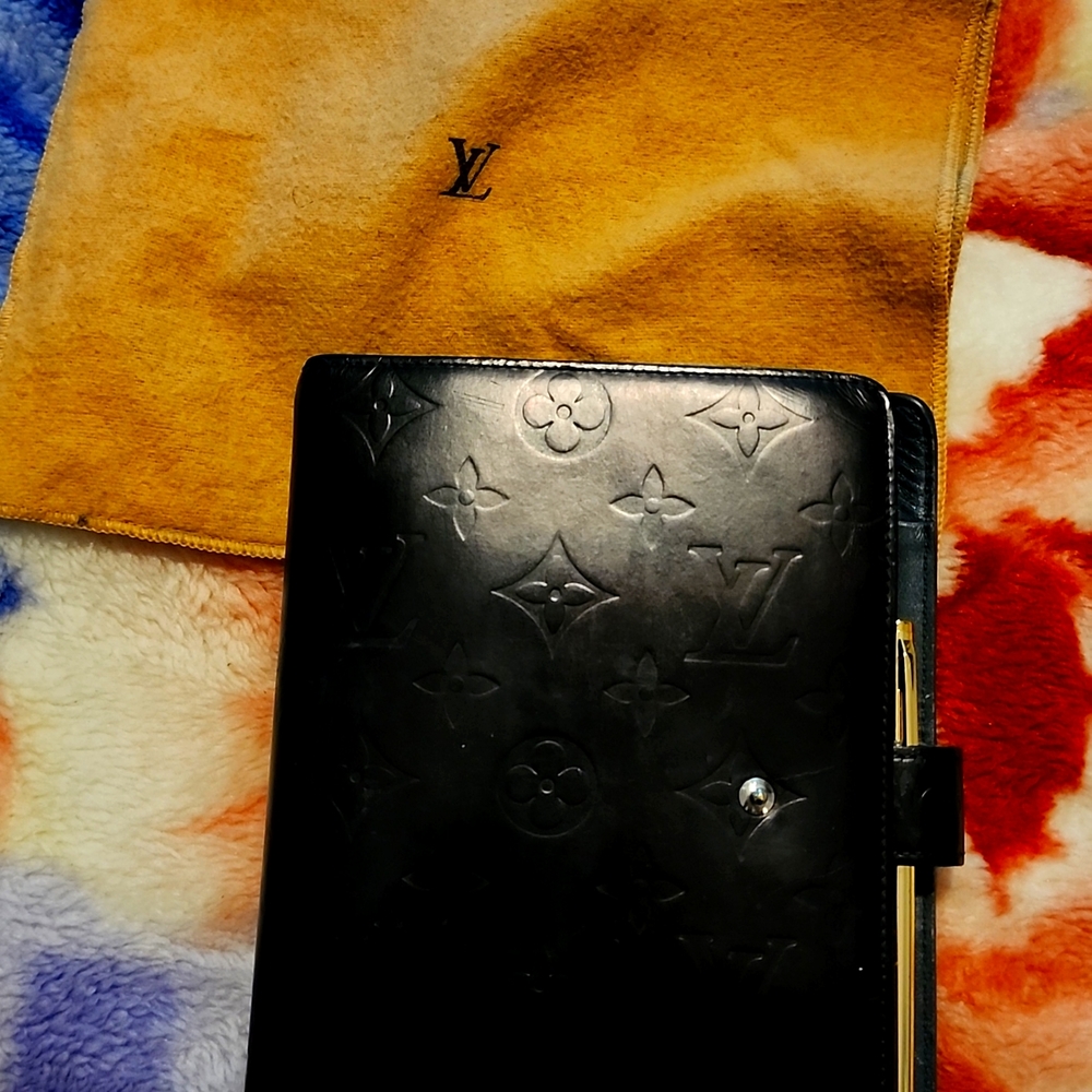Authentic and Verified  Monogram Navy Blue Louis Vuitton MM Agenda.
